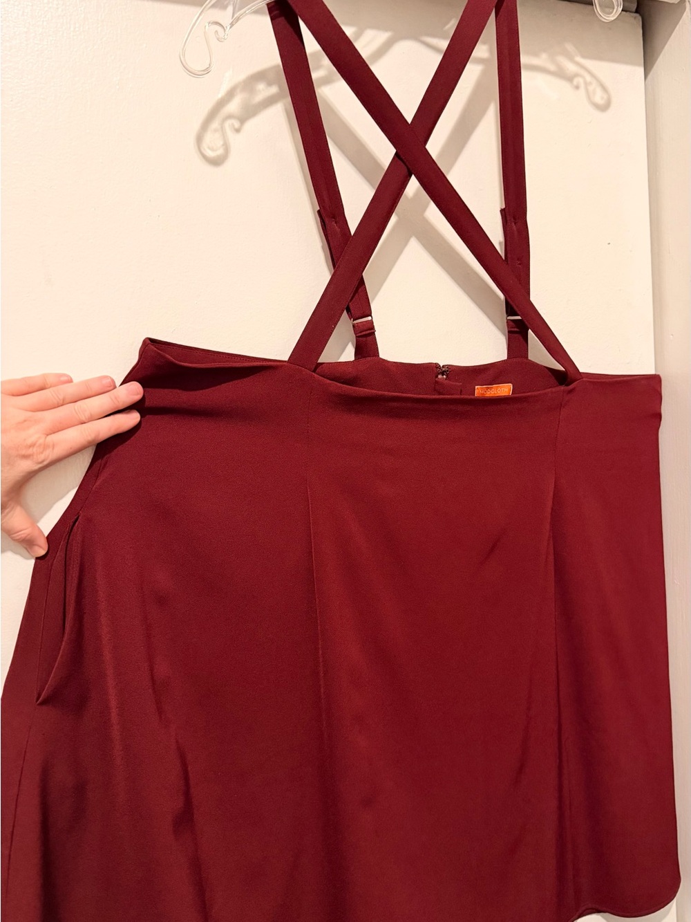 ModCloth Burgundy Strappy Skater Dress